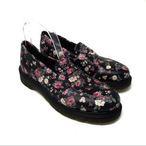 Dr. Martens Addy Slip On Loafers Floral Black Pink